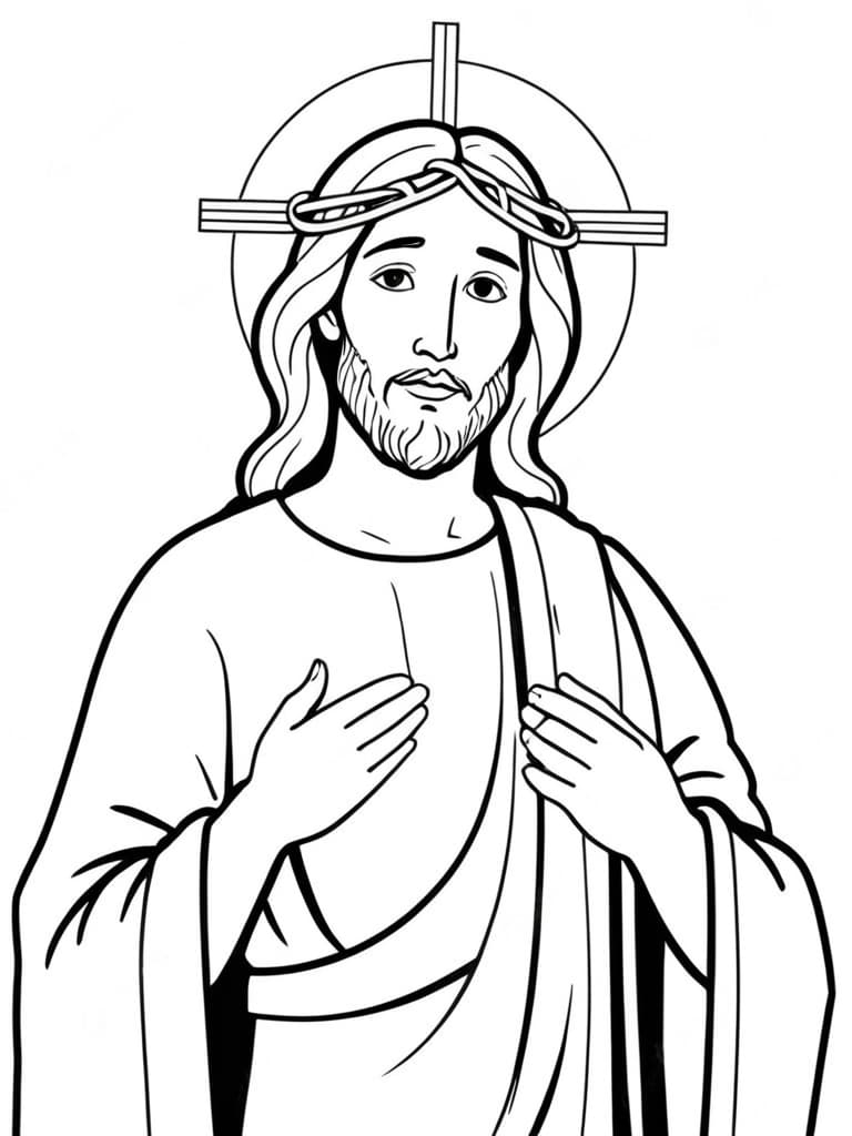 Gesu in veste da colorare