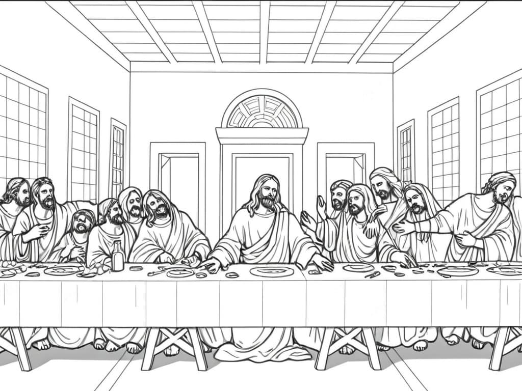 L'ultima cena da colorare
