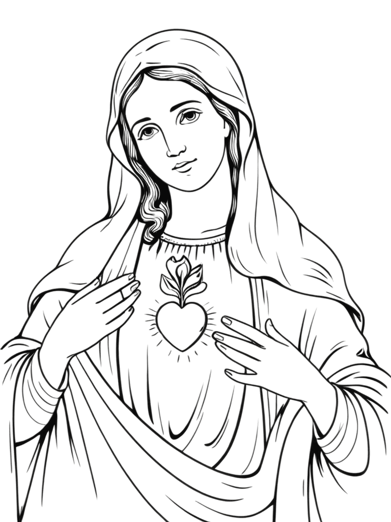 Vergine Maria da colorare