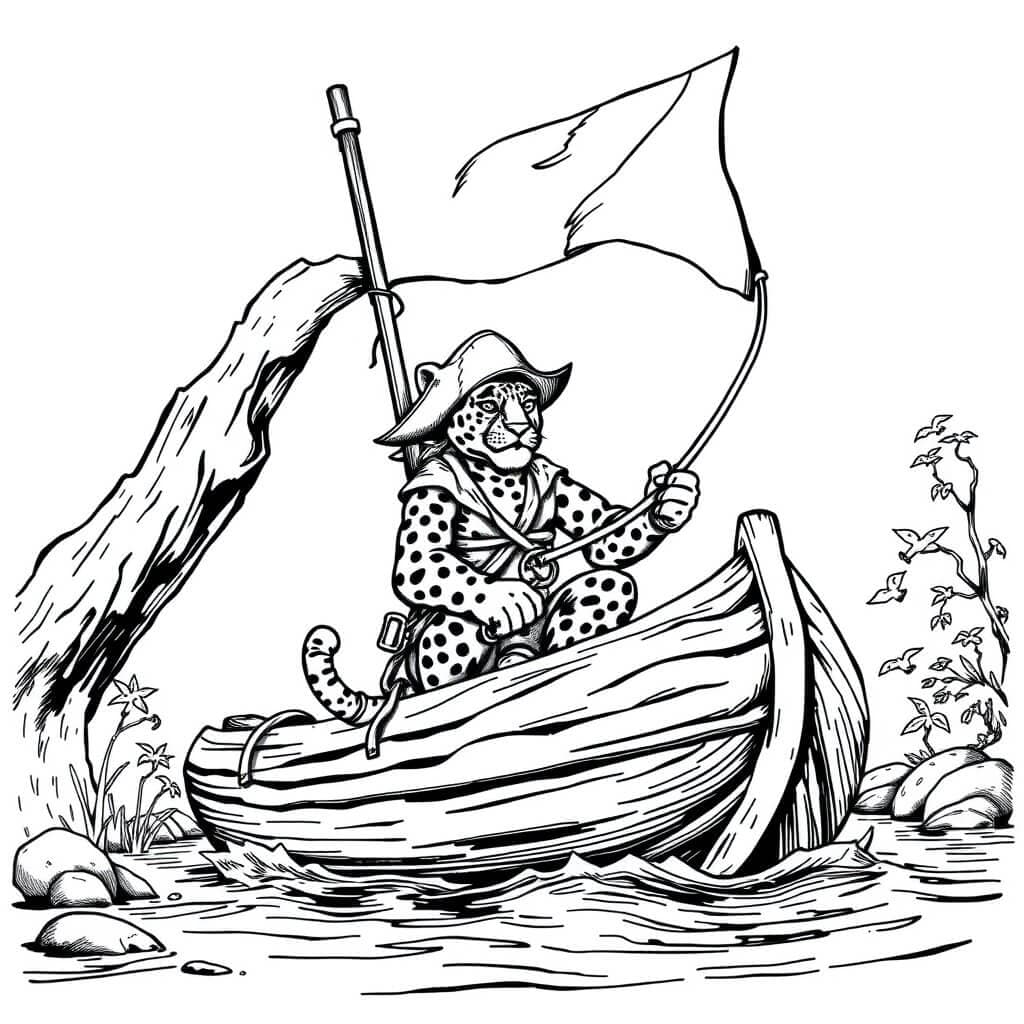 Giaguaro pirata da colorare