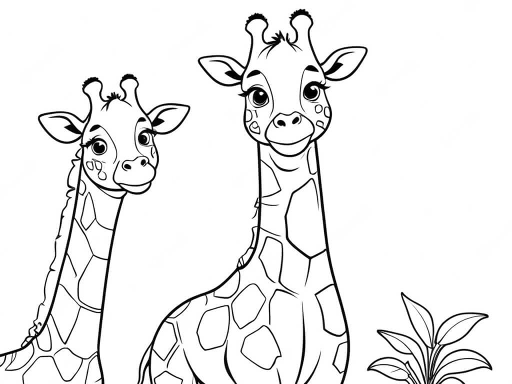 Due giraffe da colorare