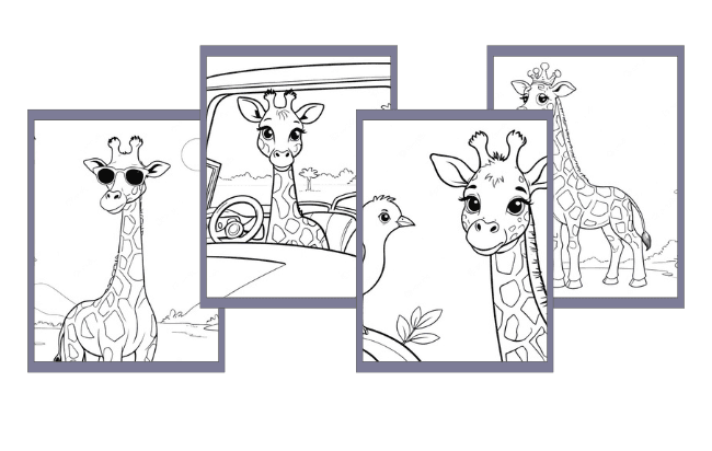 Giraffe da colorare