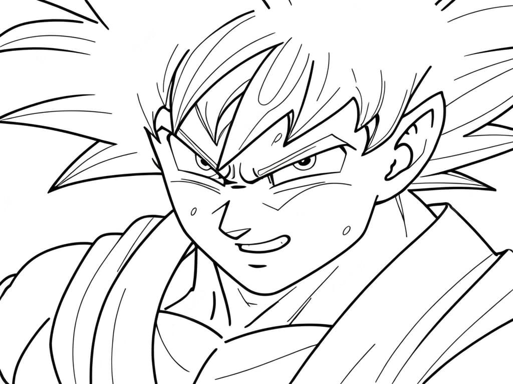 Goku in azione da colorare