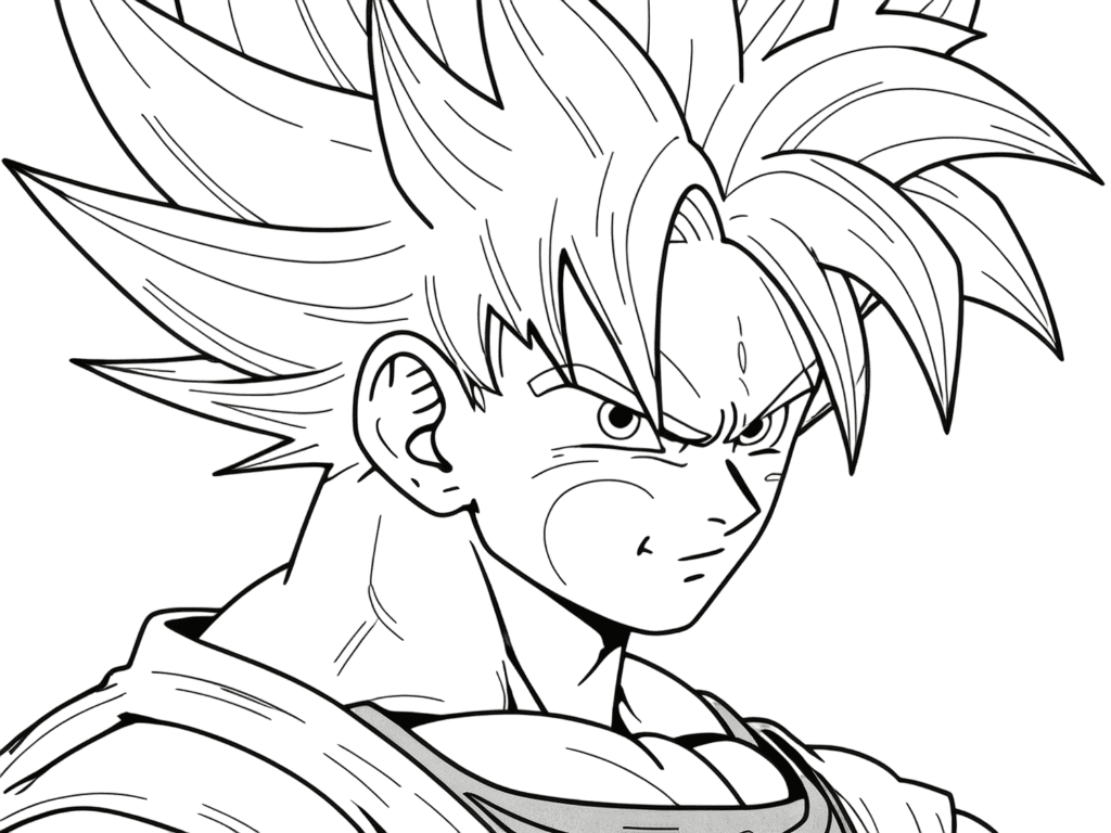 Goku sorridente da colorare