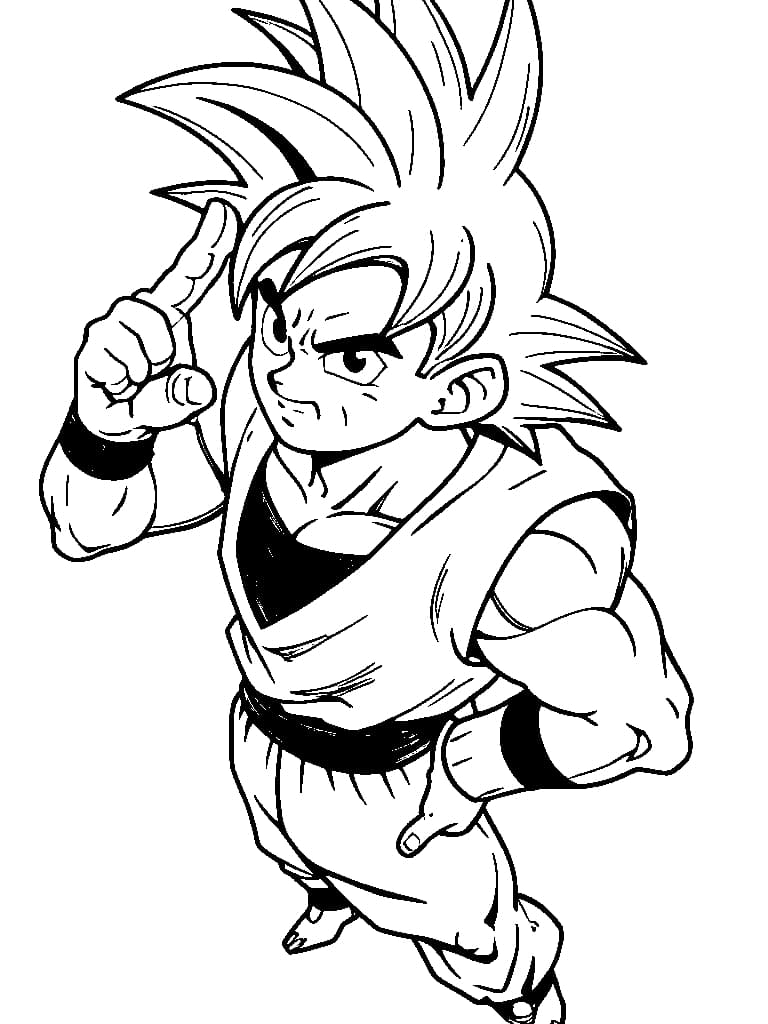 Goku classico da colorare