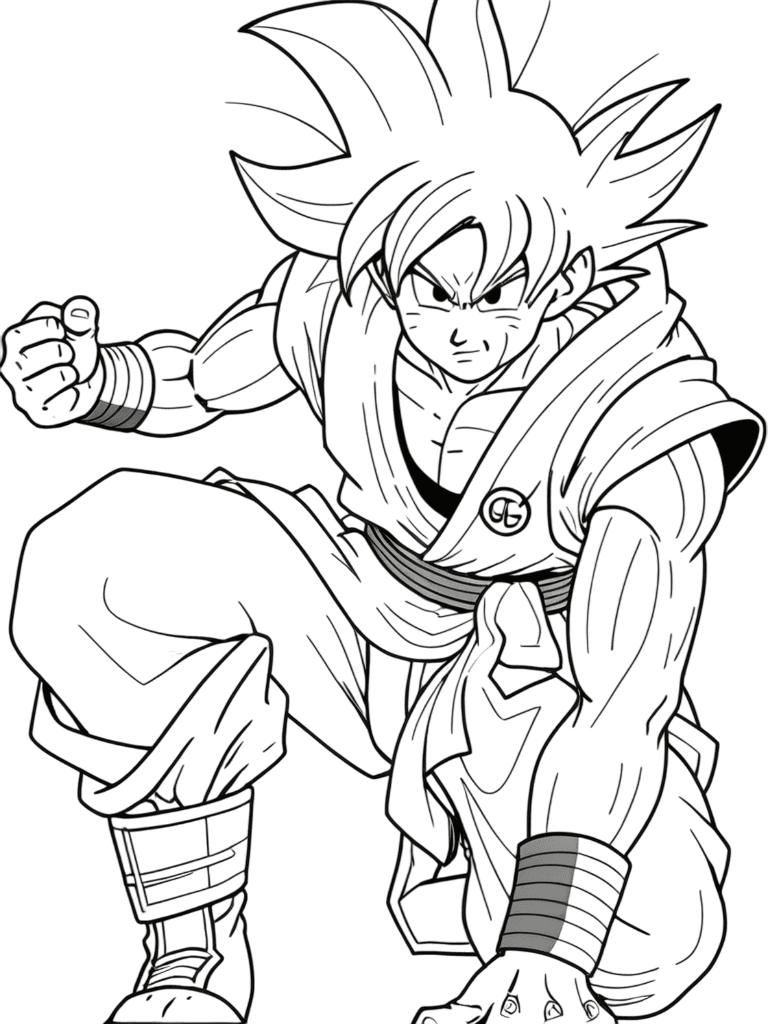 Goku concentrato da colorare