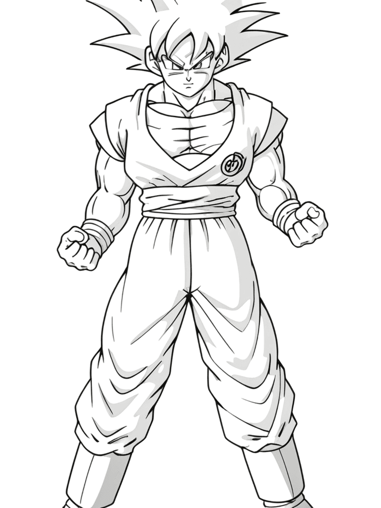 Goku che vola da colorare