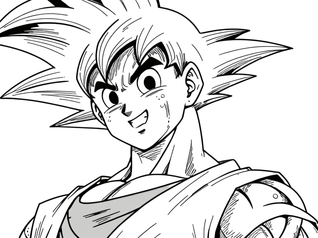 Goku in allenamento da colorare