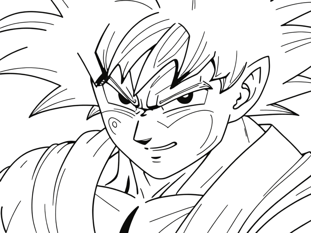 Goku con ki power da colorare