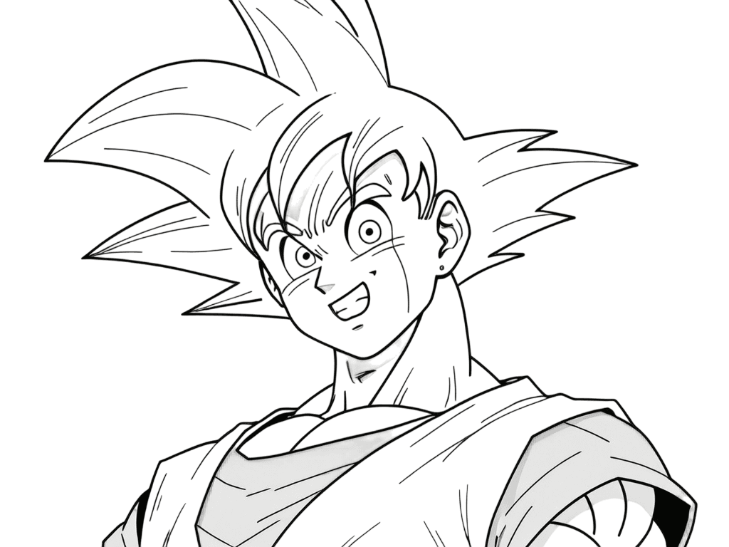 Goku eroico da colorare