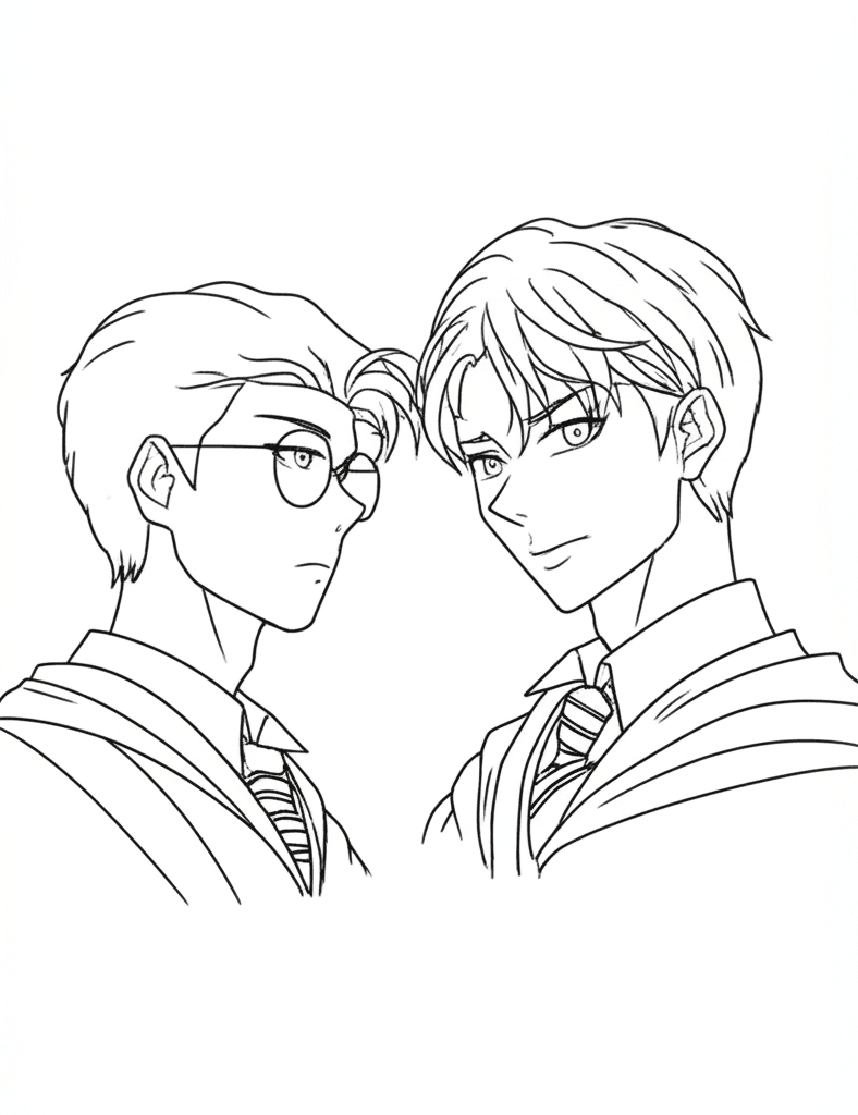 Harry Potter e Draco da colorare