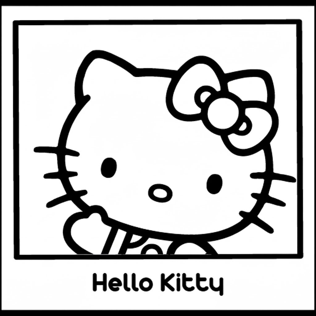 Hello Kitty con biglietto da colorare