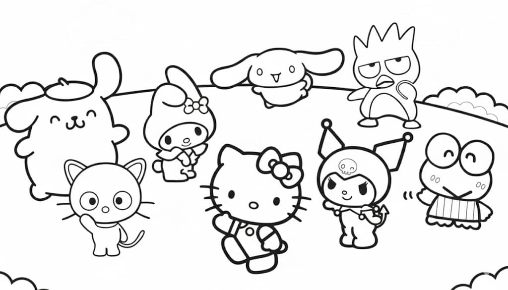 Hello Kitty e amici da colorare