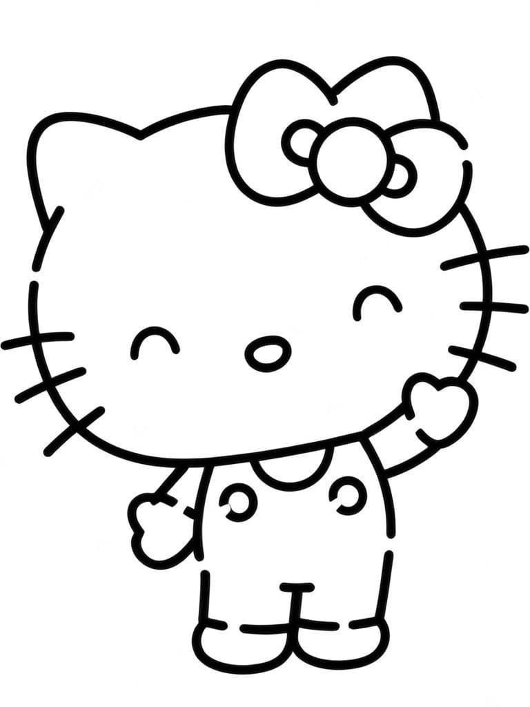 Hello Kitty felice da colorare