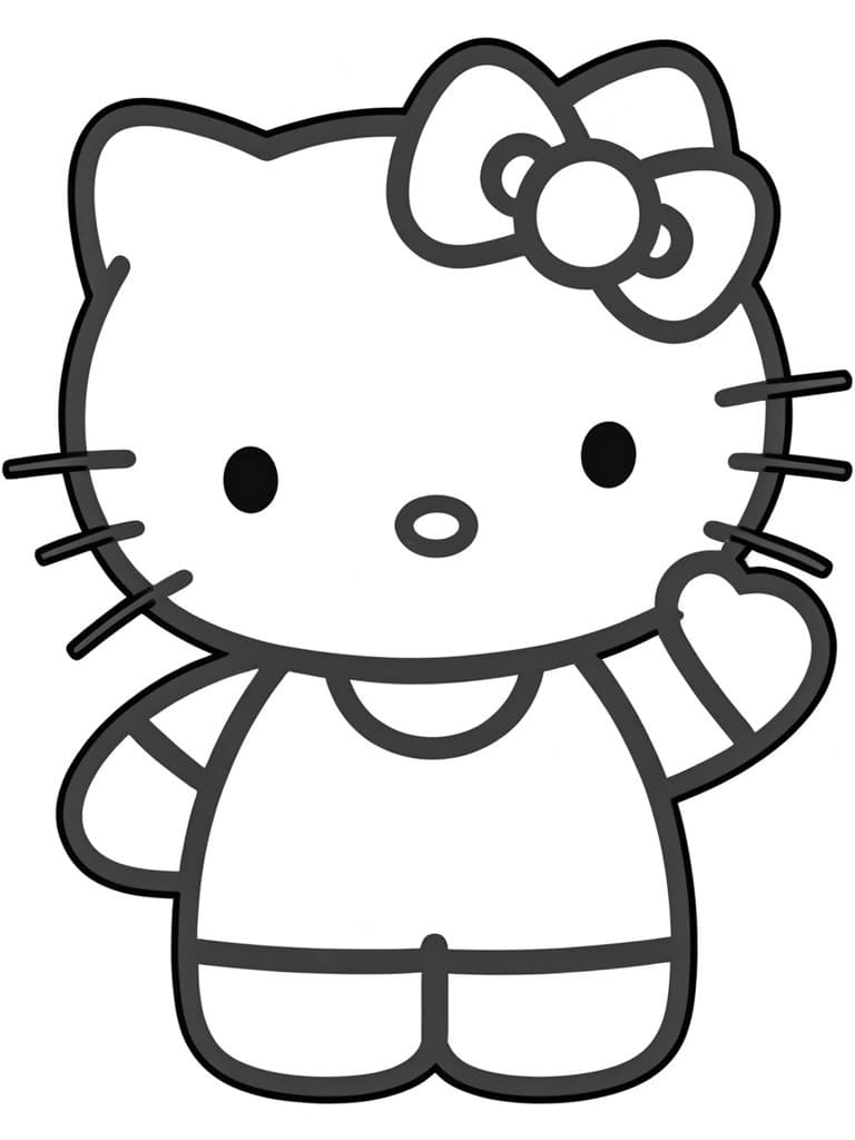 Hello Kitty saluta da colorare
