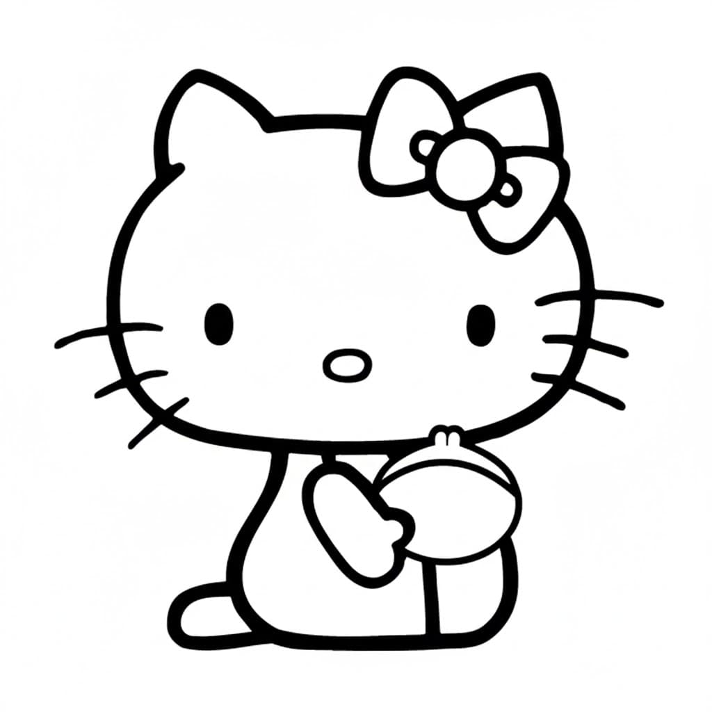 Hello Kitty seduta da colorare