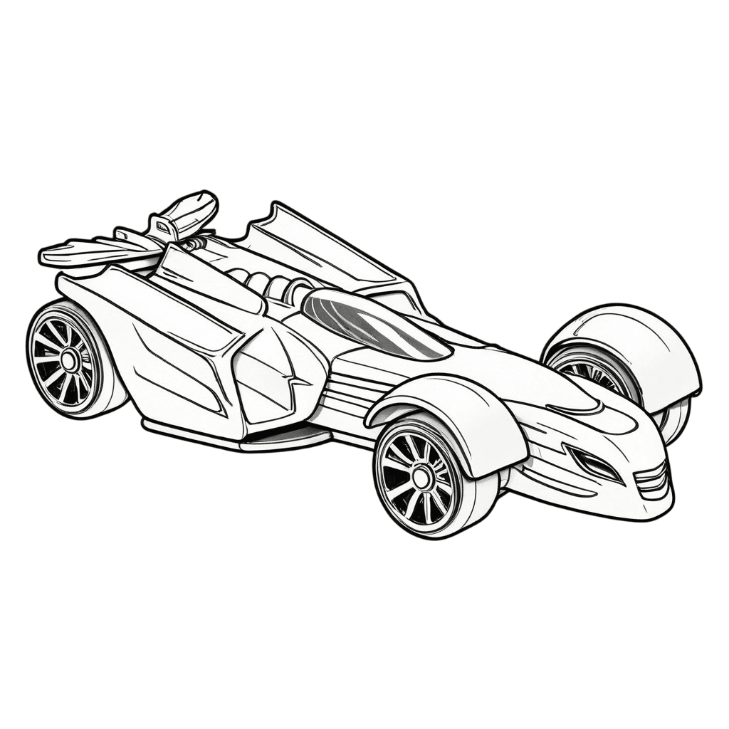 Hot Wheels auto da corsa nera da colorare