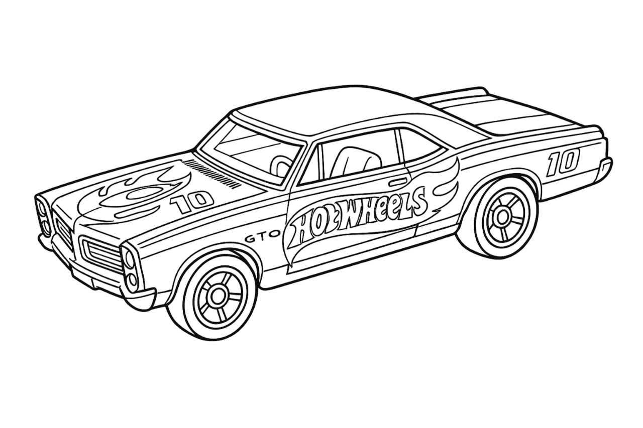Hot Wheels classico da colorare