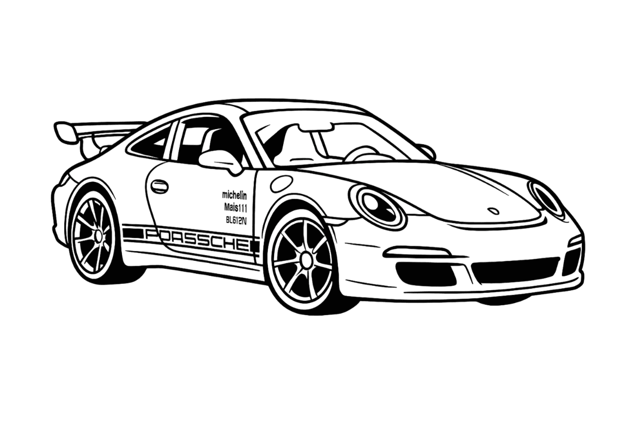 Hot Wheels Porsche Neon da colorare