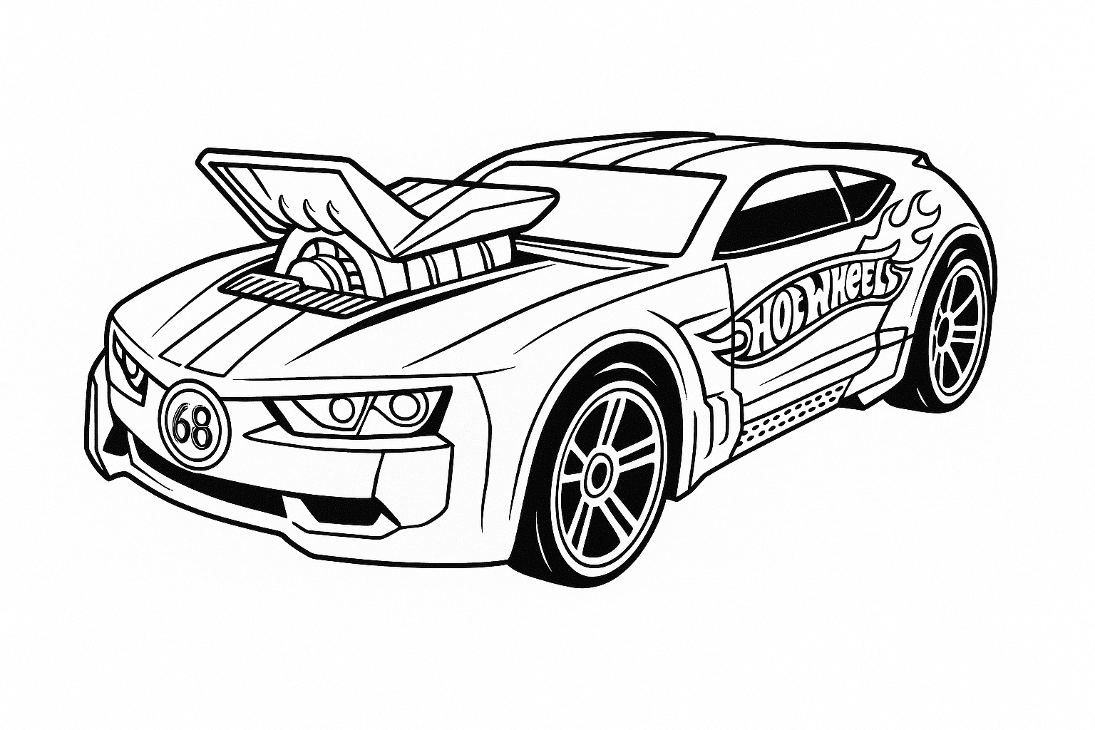 Hot Wheels racer radicale da colorare