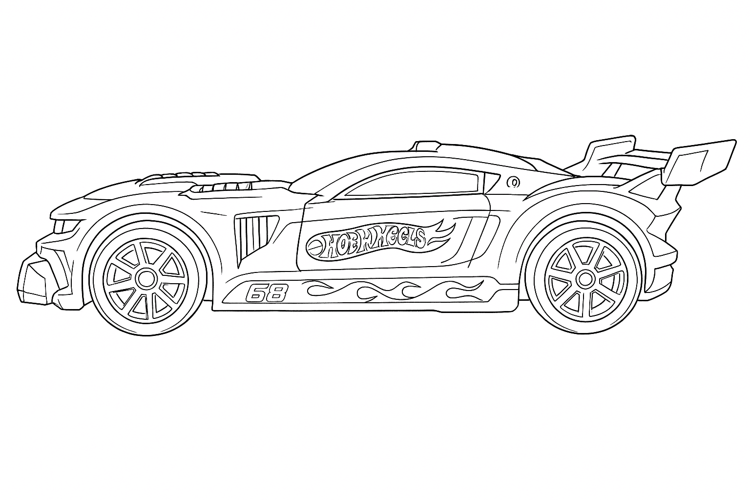 Hot Wheels Track Ripper vista laterale da colorare