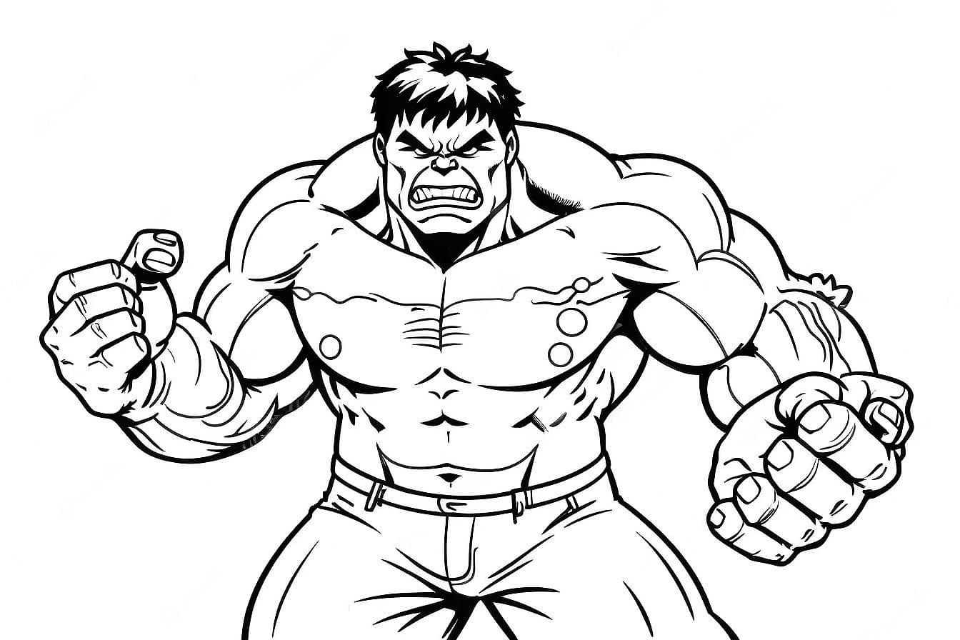 Disegno di Hulk da colorare