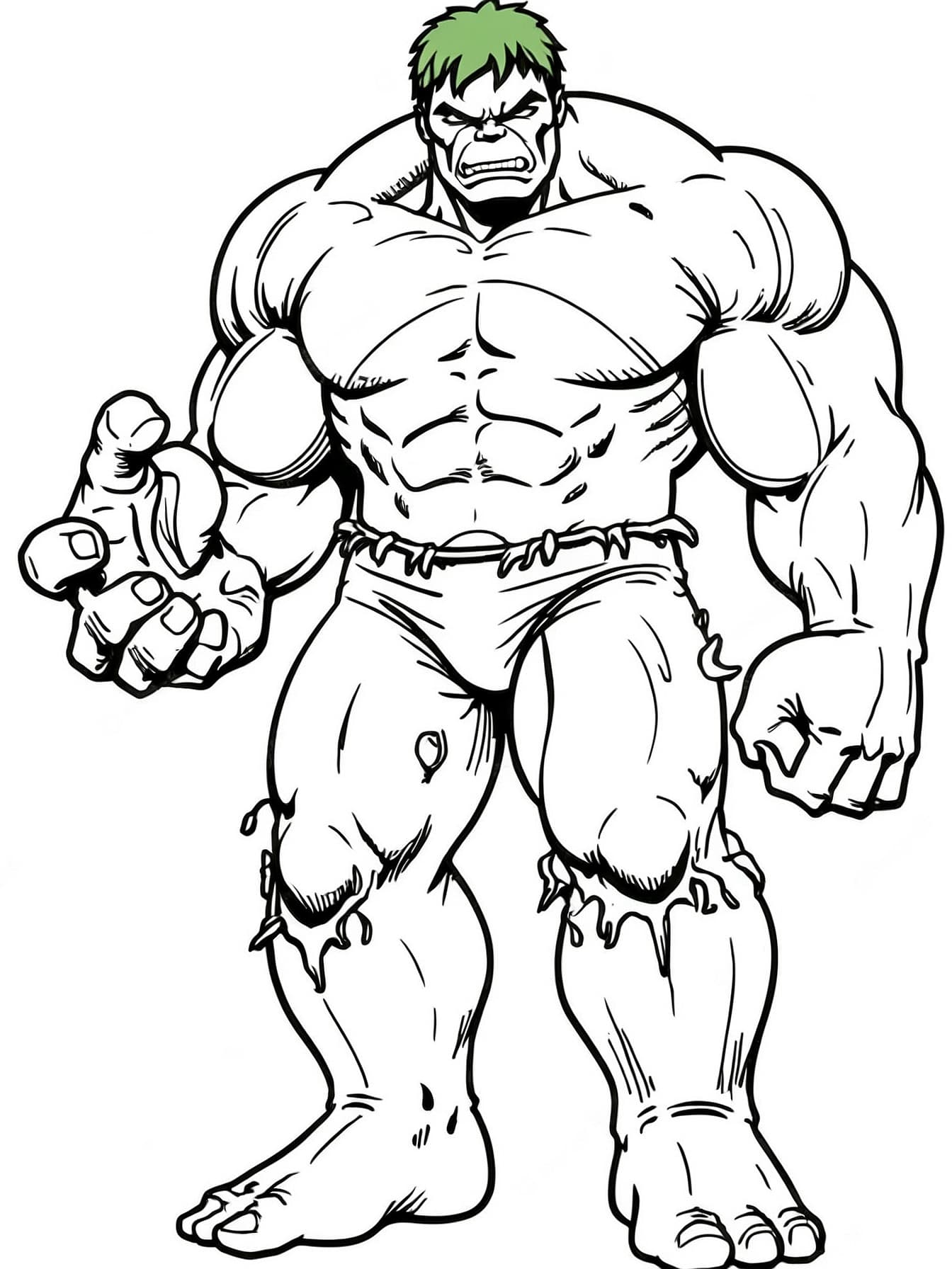 Hulk pronto alla battaglia da colorare