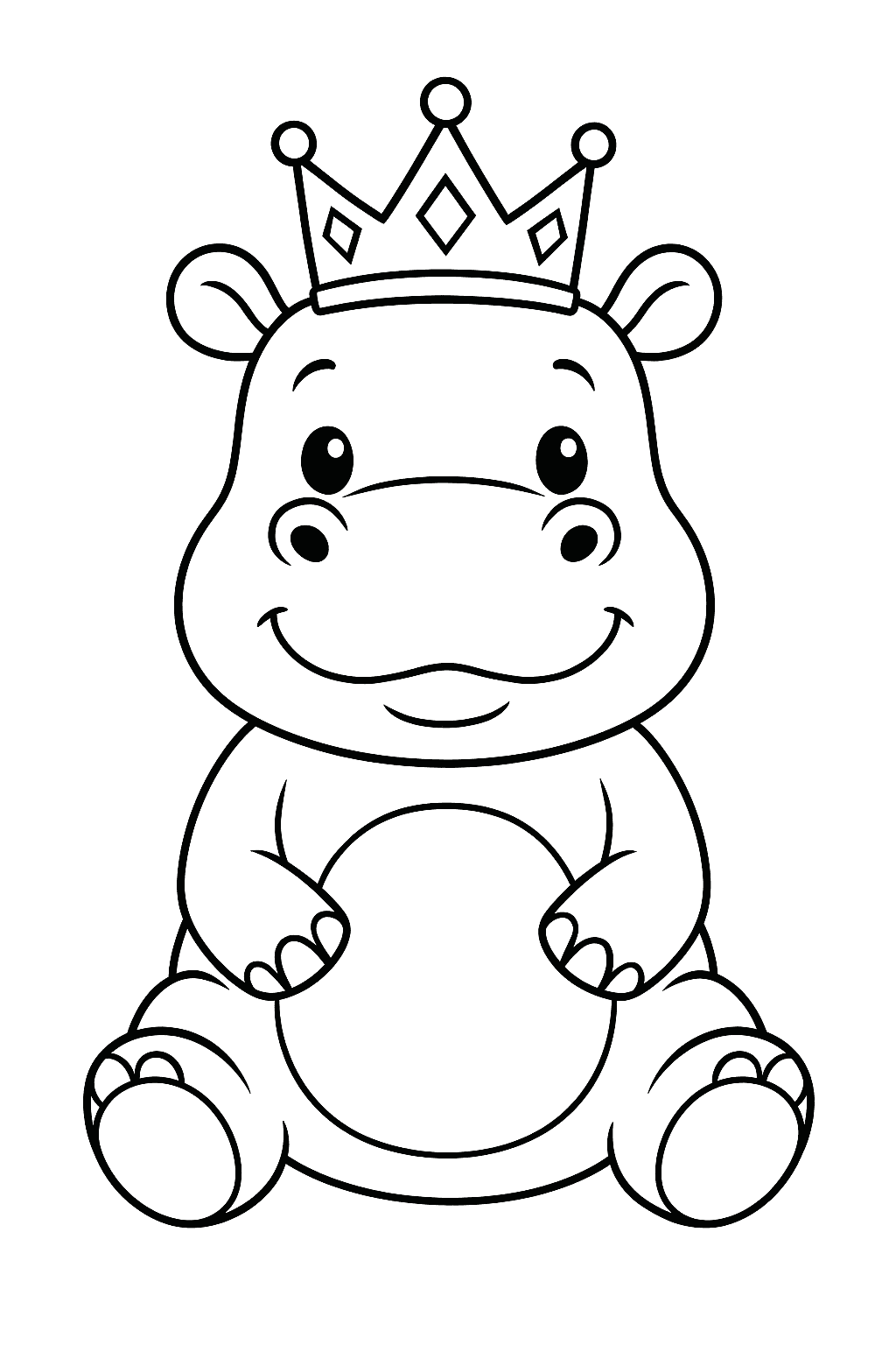 Ippopotamo re da colorare