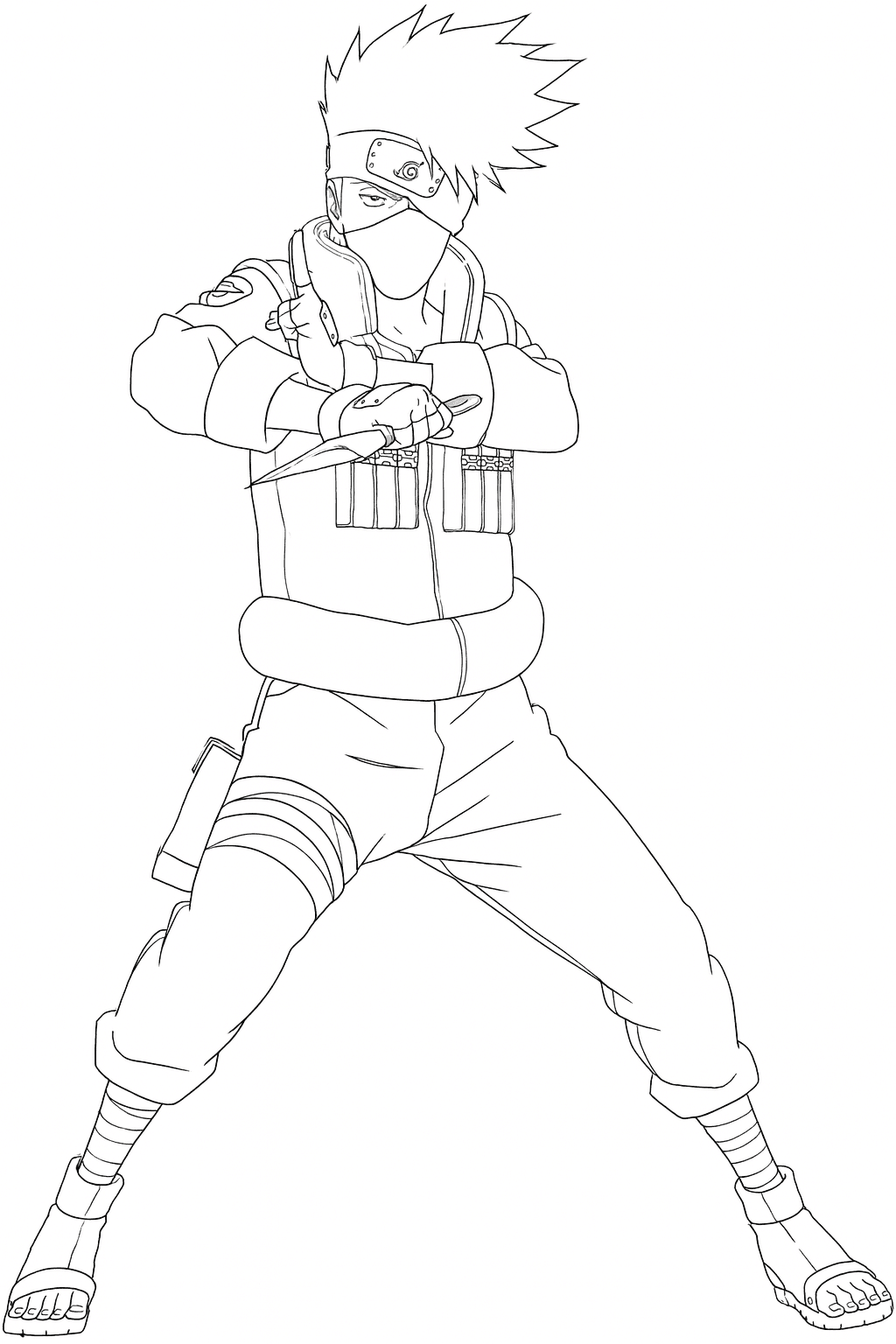 Kakashi classico disegno da colorare