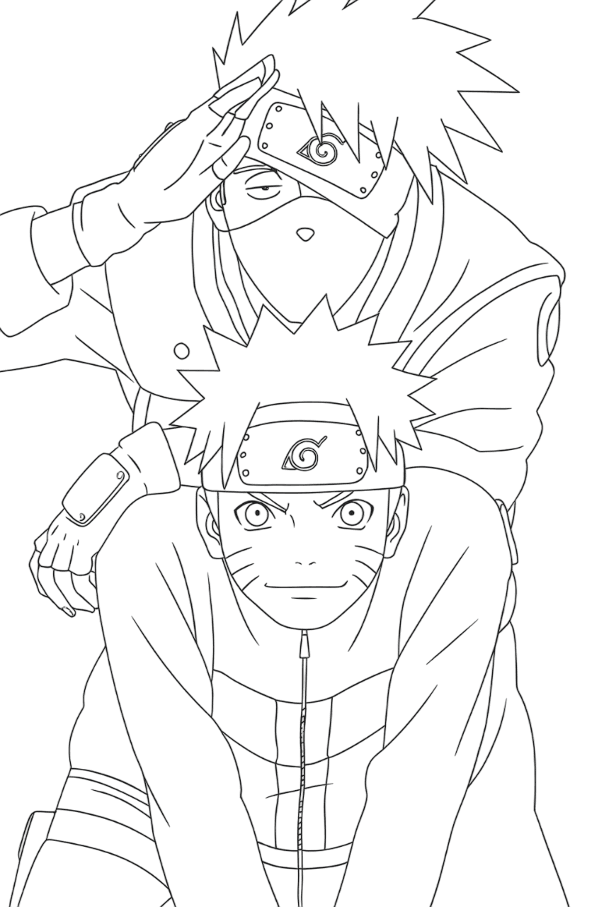 Kakashi e Naruto disegno da colorare