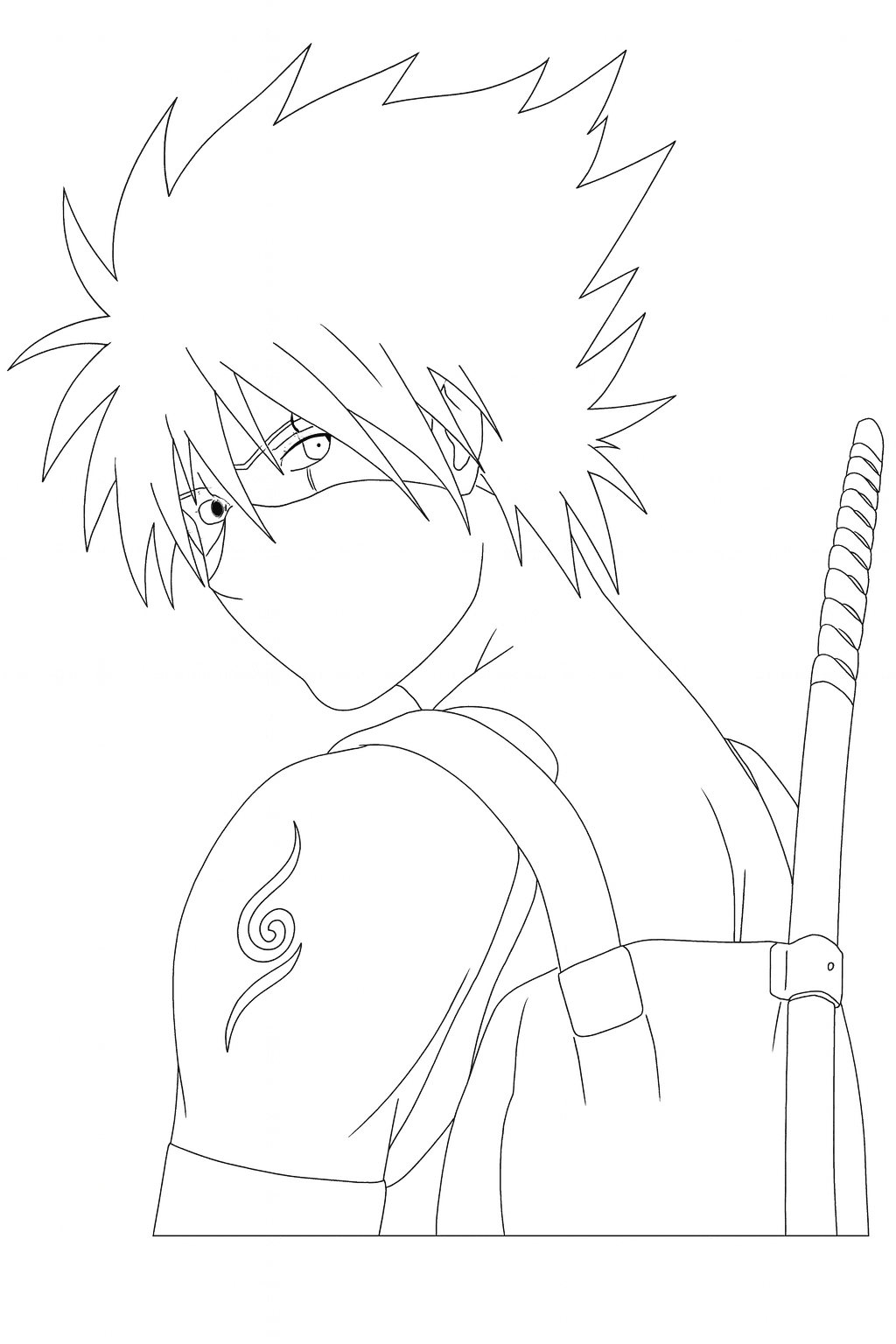 Kakashi si volta disegno da colorare
