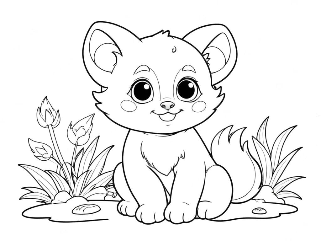 Animaletto carino kawaii da colorare
