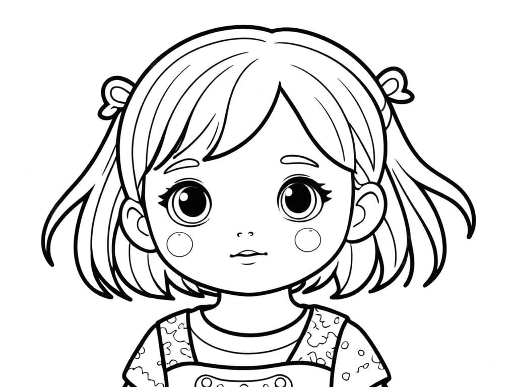 Bambina kawaii da colorare
