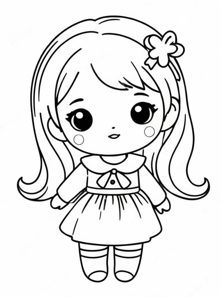 Bambola kawaii da colorare