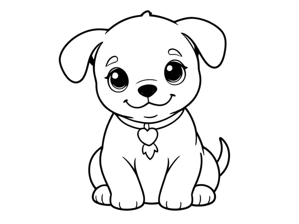 Cagnolino kawaii da colorare