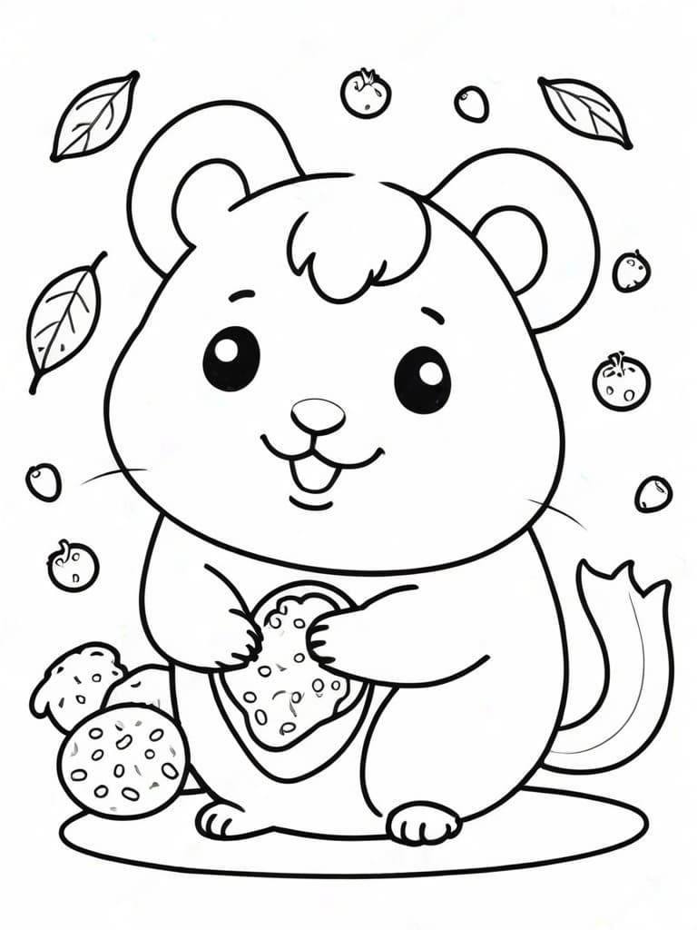 Criceto kawaii da colorare