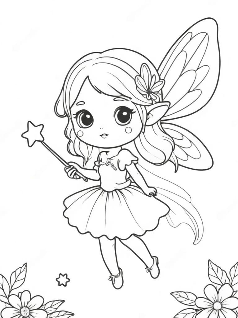 Fata kawaii da colorare