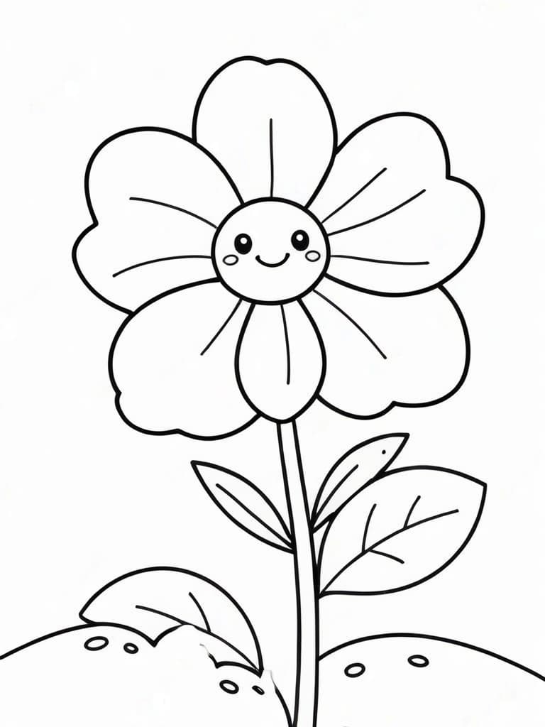 Fiore kawaii da colorare