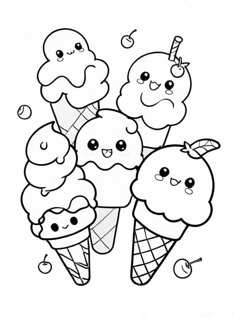 Gelati felici da colorare