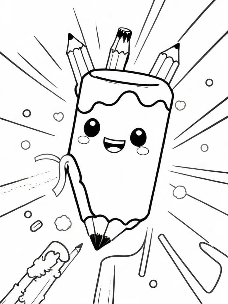 Matita colorata kawaii da colorare