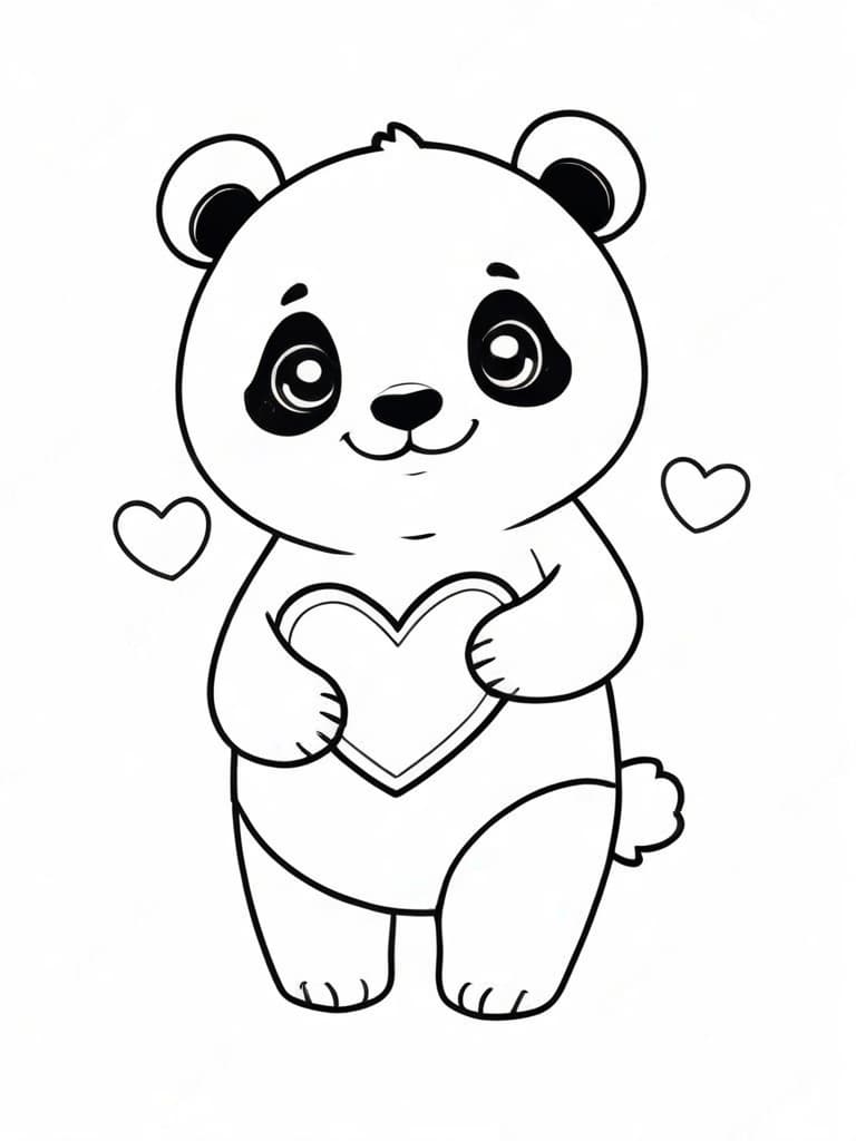 Panda kawaii da colorare