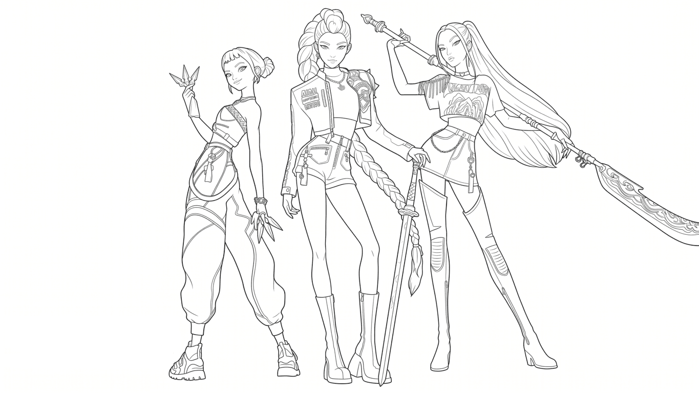 KPop Demon Hunters da colorare