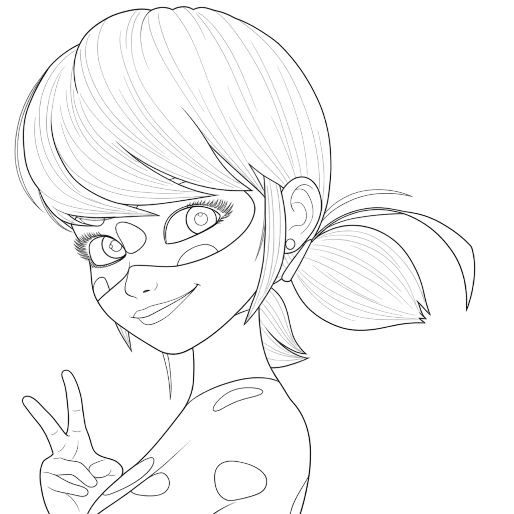 Ladybug che saluta da colorare