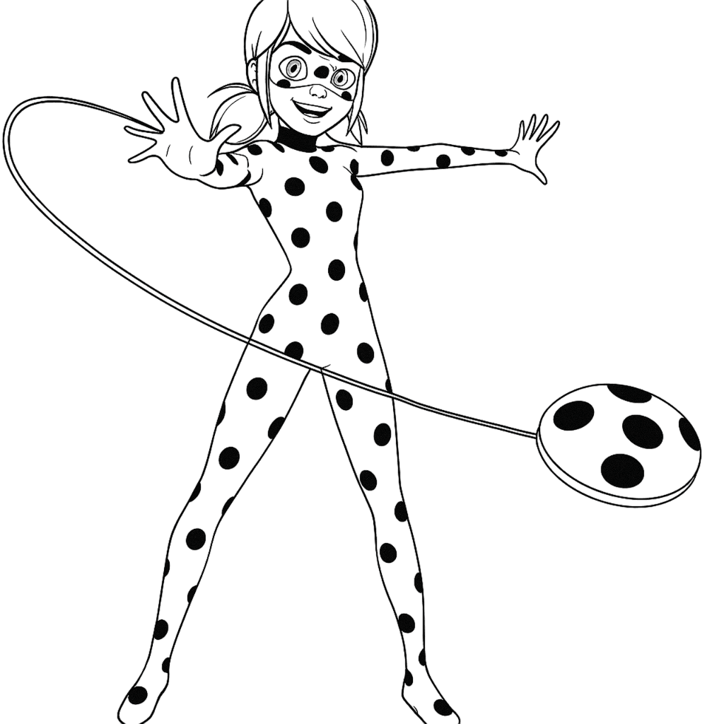 Ladybug con jojo da colorare
