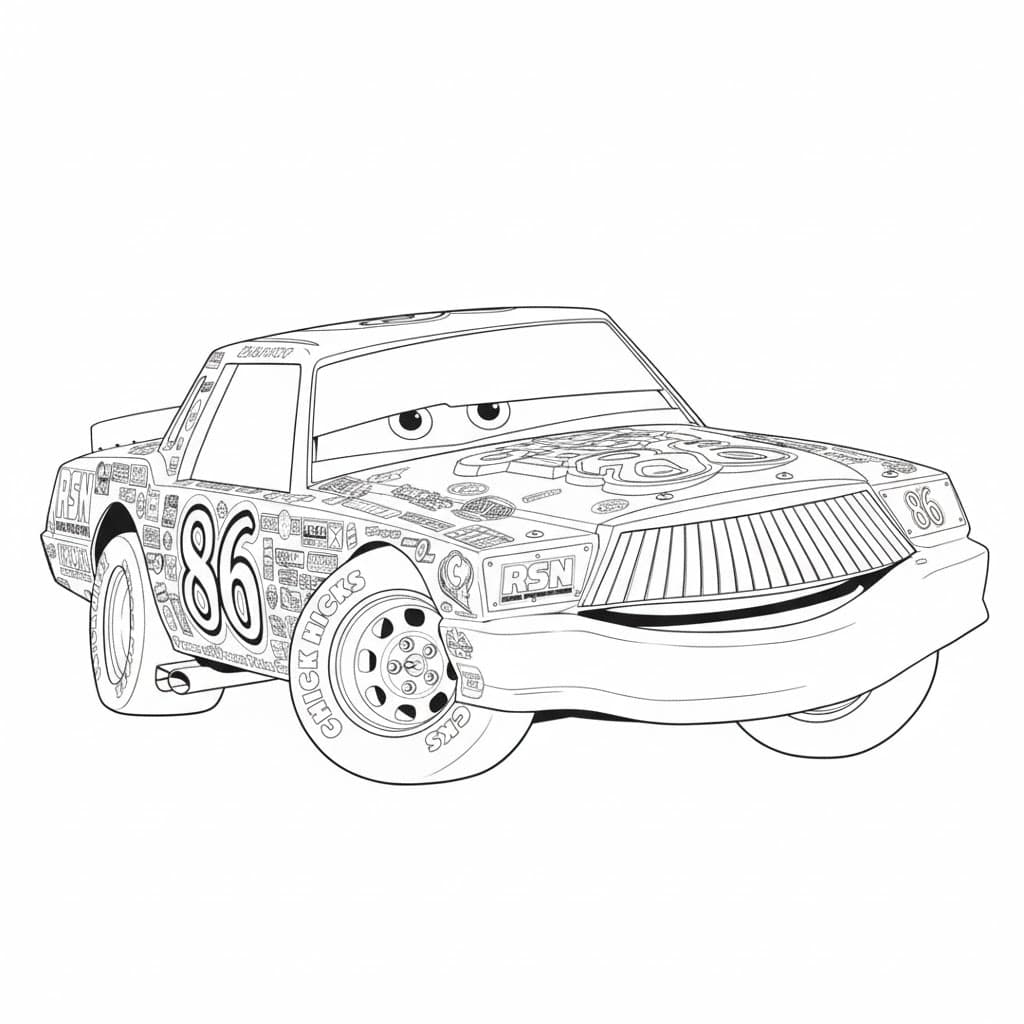 Chick Hicks auto da corsa da colorare