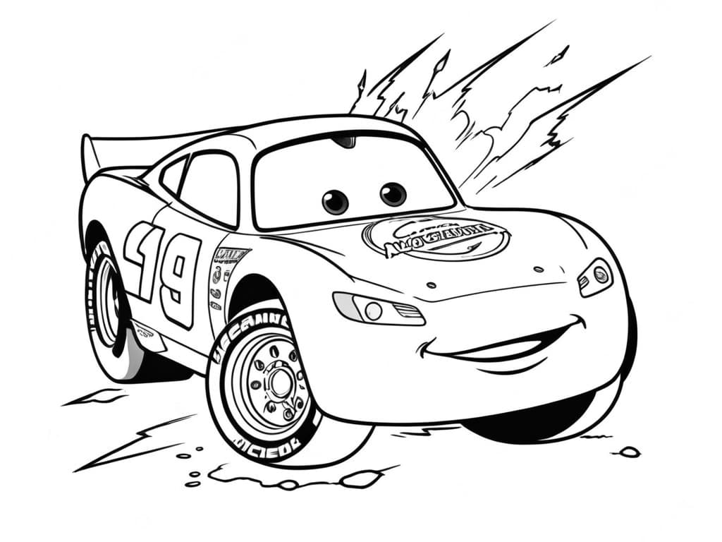 Lightning McQueen derapata da colorare