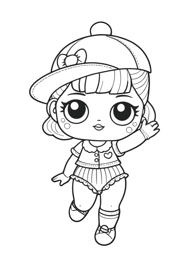 Bambola LOL con cappellino da colorare