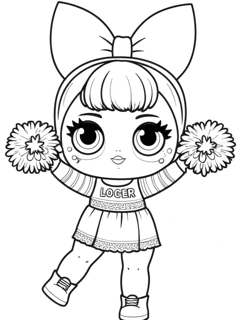Bambola LOL con pon pon da colorare