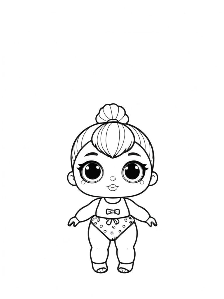 Bambola LOL versione bebe da colorare