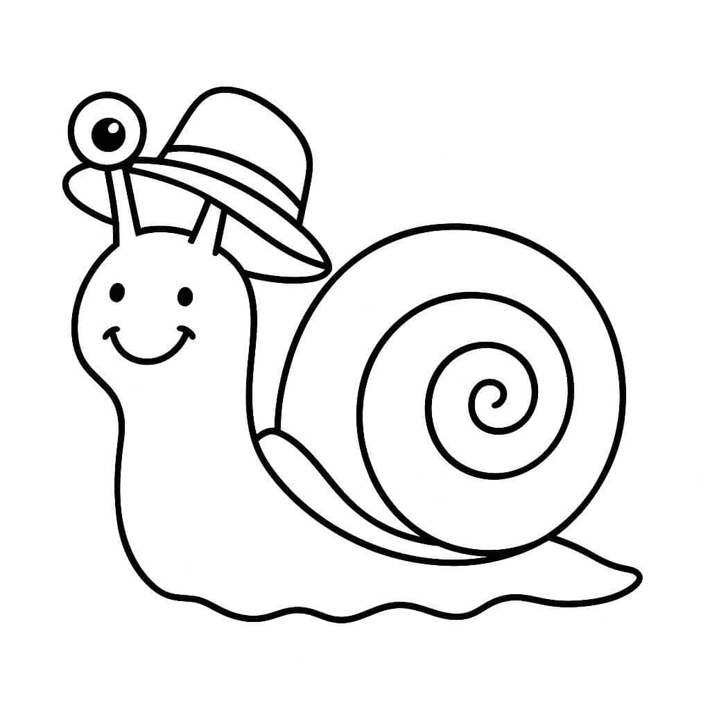 Lumaca con cappello da colorare